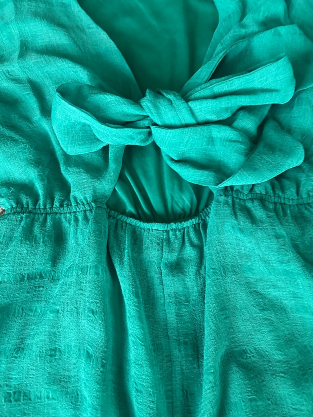Green Ruffle Tie-Front Romper - Picture 4 of 4